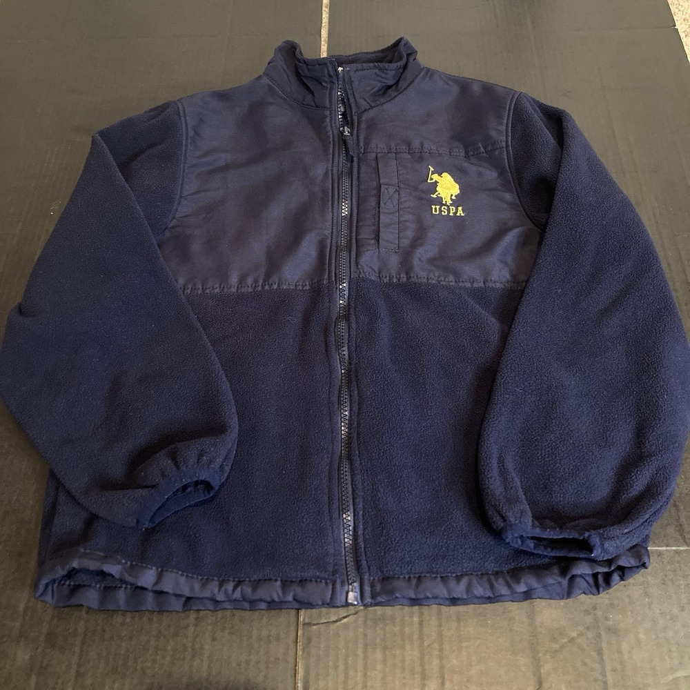 U.S. Polo Assn Blue Fleece Jacket Size Youth M (10/12)